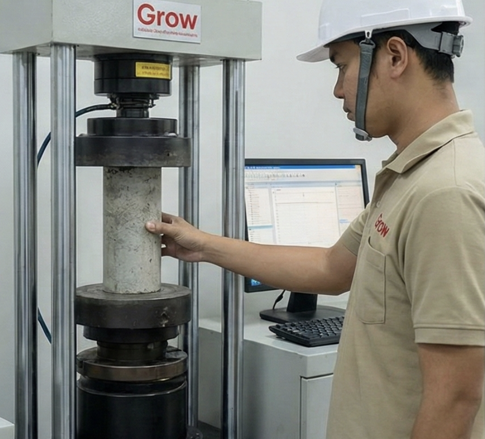 ทดสอบกำลังอัดคอนกรีต