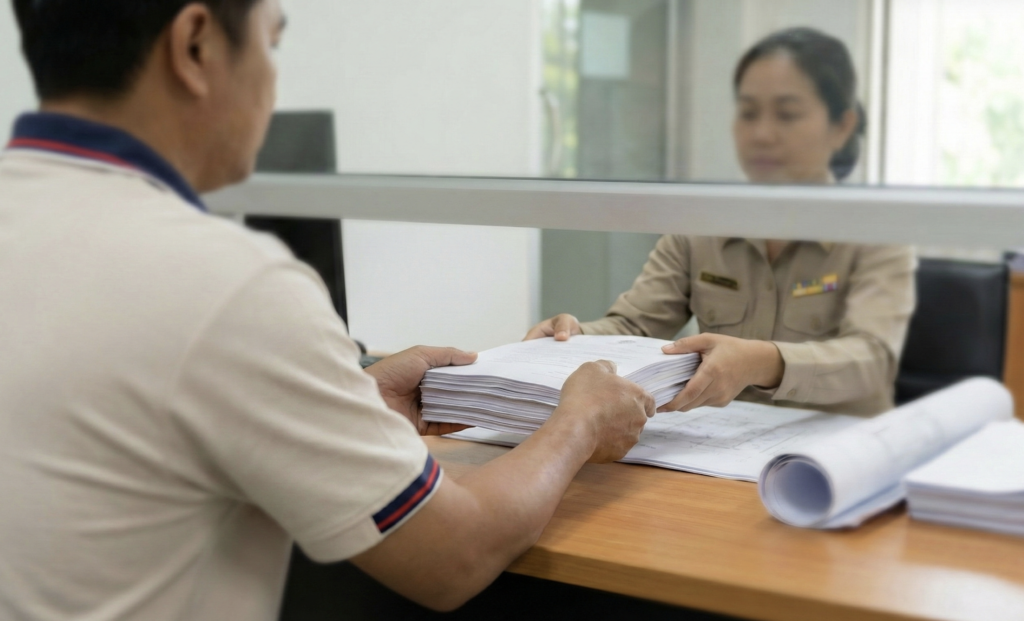 ยืนขออนุญาตก่อสร้าง